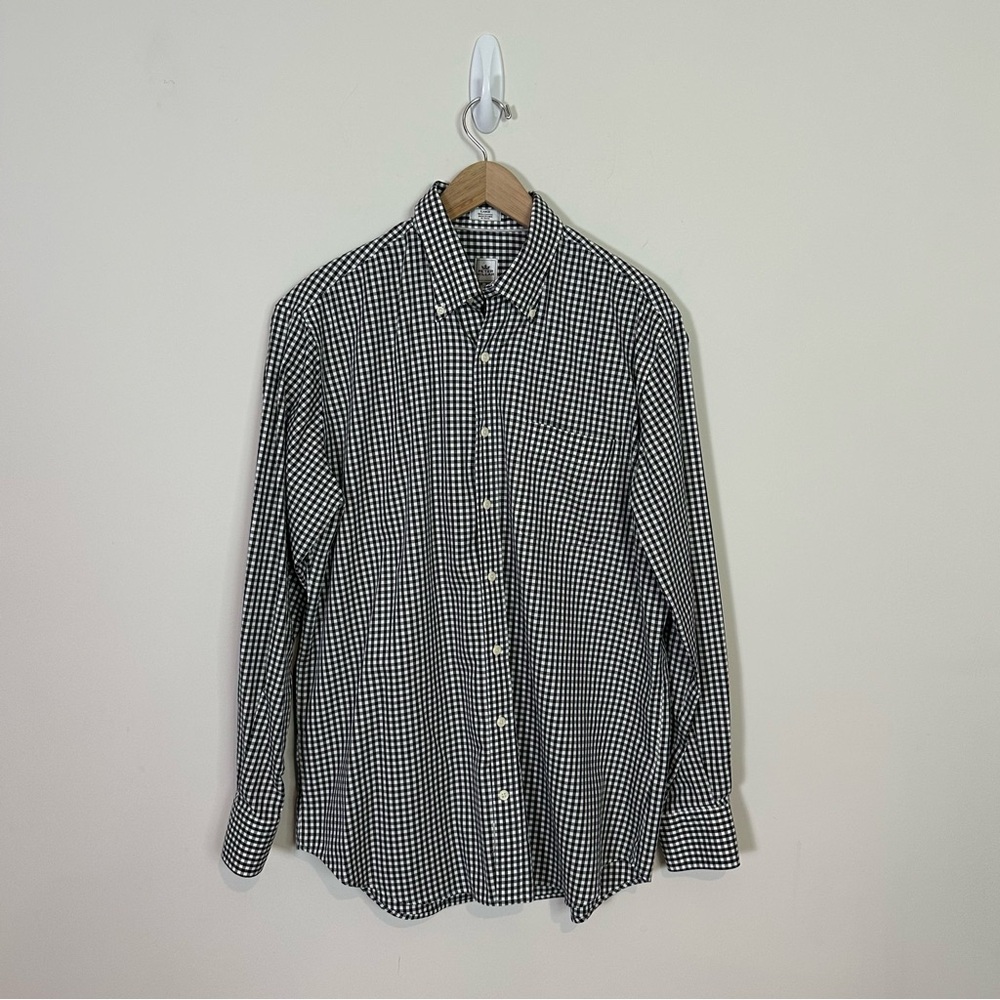 Peter Millar Mens Cotton Nanoluxe Easy Care Gingham Button Down Dress Shirt L